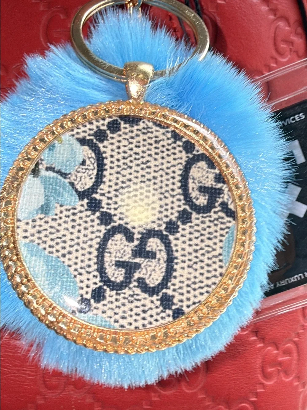 GUcci Bloom authenticated up cycled jumbo bag charm keychain